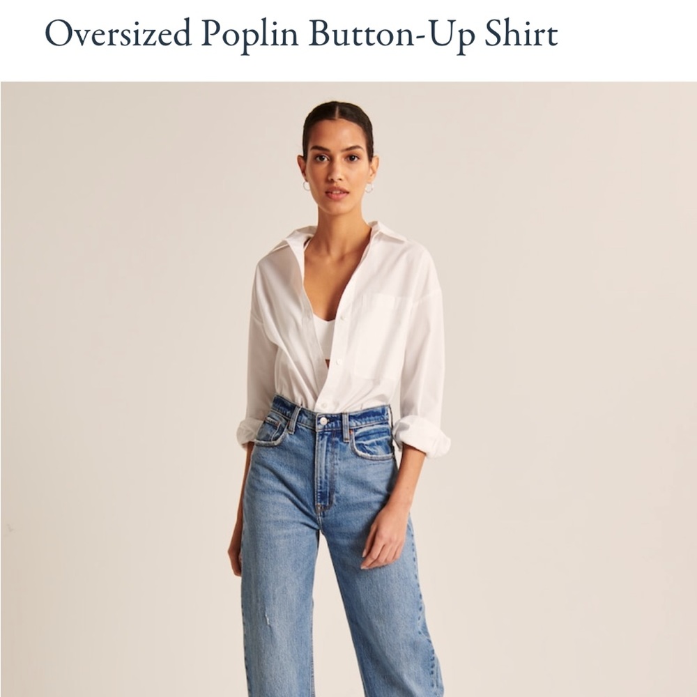 NWT Abercrombie & Fitch Oversized Poplin Button-Up Shirt